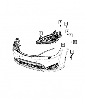 Габарит переднего бампера левый Chrysler Pacifica 17-26