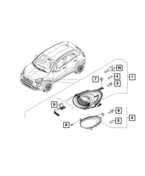 Поворотник передний правый Fiat 500X 16-17 дорест