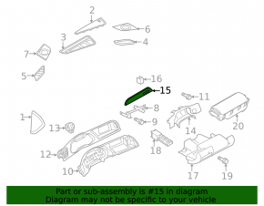 Накладка передней панели в торпедо Audi A4 B8 08-16 темное дерево, структура