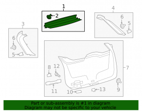 Обшивка двери багажника верхняя центральная Ford Edge 15-24 черн