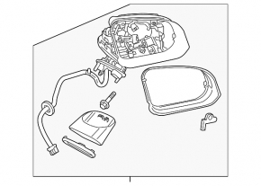 Корпус правого зеркала Volvo XC40 19-26