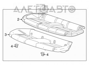 Задний ряд сидений 2 ряд Cadillac ATS 13- кожа серое