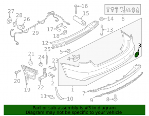Заглушка буксировочного крюка заднего бампера Audi A4 B8 13-16 S line
