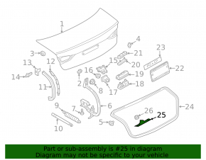 Скоба замка крышки багажника Audi A3 8V 15-20