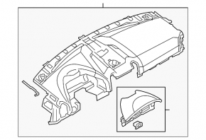 Торпедо передняя панель без AIRBAG Porsche Cayenne 958 11-16 черн кожа