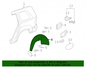 Подкрылок задний левый Mercedes X164 GL W164 ML