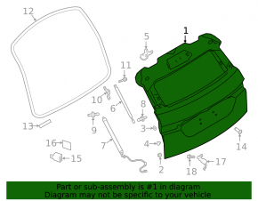 Дверь багажника голая Land Rover Range Rover Evoque 19-23