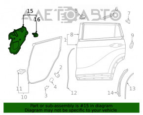 Панель двери задней левой Toyota Highlander 20-26