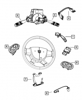 Подрулевой переключатель левый Chrysler 200 11-14 без птф, auto