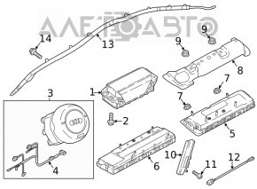 Подушка безопасности airbag боковая шторка правая Audi A5 F5 18-25 5D
