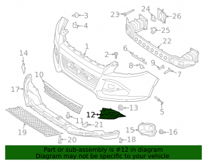 Решетка переднего бампера левая Ford Escape MK3 13-16 дорест глянец