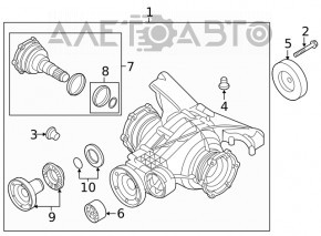 Задний дифференциал редуктор Audi A4 B9 17-24 188к ржавые фланцы