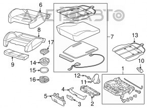 Пассажирское сидение Audi A6 C7 12-17 c airbag, электрическое, подогрев, кожа черная