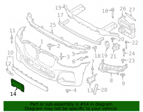 Площадка под номер передняя BMW X3 G01 18-21 тип 2