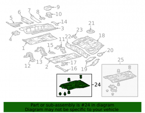 Защита днища передняя правая Toyota Prius 30 10-15