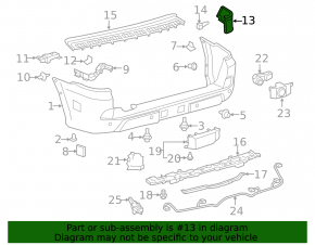 Накладка под фонарь правая Lexus LX570 16-21 рест