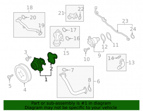 Помпа водяная Porsche Cayenne 19-26 2.9T, 3.0T