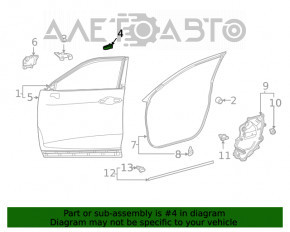 Уплотнитель кожуха передней правой двери задний Toyota Highlander 20-26