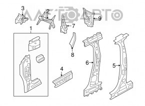 Стойка кузова передняя правая VW Jetta 11-18 USA