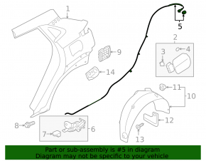 Трос лючка бензобака Hyundai Kona 18-23 1.6, 2.0