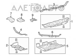 Защита днища левая большая Lexus RX350 16-22
