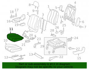 Пассажирское сидение Toyota Sienna 11-14 без airbag, велюр серое