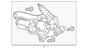 Трапеция дворников с моторчиком задняя Acura MDX 14-20