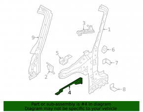 Кронштейн крыла передний правый Mini Cooper F56 3d 14-24