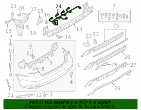 Проводка заднего бампера Audi A3 8V 15-20 4d, 5d, под парктроники и BSM