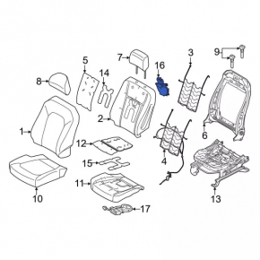 Вентилятор обдува спинки водительского сиденья Ford Fusion mk5 13-20
