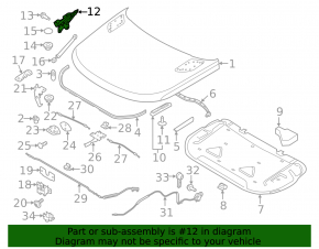 Петля капота правая Land Rover Range Rover 13-21