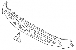 Решетка радиатора grill Mitsubishi Lancer 16-17
