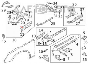 Чверть передня права Audi A4 B9 17-25 на кузові, срібло