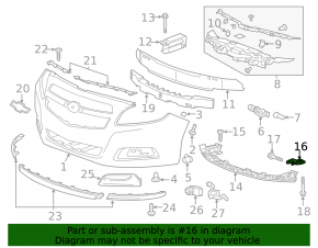 Кронштейн переднего нижнего усилителя левый Chevrolet Malibu 13-15