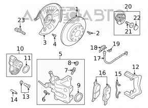 Кожух тормозного диска задний левый VW Jetta 19-26