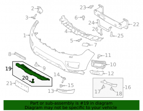 Губа переднього бампера центральна Land Rover Range Rover Sport 13-22 сіра
