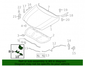 Замок капота Hyundai Sonata 11-14
