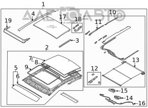 Стекло панорамы заднее Hyundai Sonata 20-23