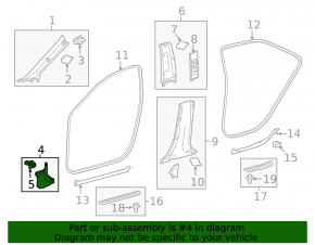 Накладка передней стойки нижняя правая Toyota Camry v55 15-17 usa бежевая, потерта