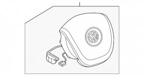 Подушка безпеки airbag в кермо водійська VW Touareg 11-17 чорна