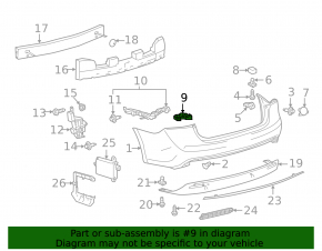Крепление заднего бампера малое правое Toyota Avalon 13-18