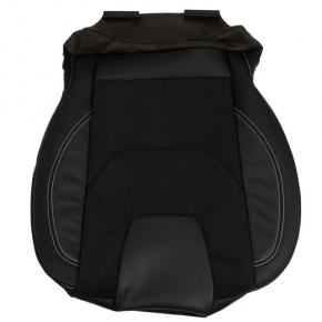 Водительское сидение Ford Edge 19-24 с airbag, электрическое, подогрев, вентиляция, комбинированная черная кожа с серой строчкой