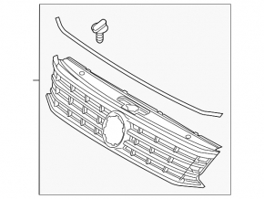 Решітка радіатора grill із позначкою VW Passat b8 16-19 USA під LED оптику