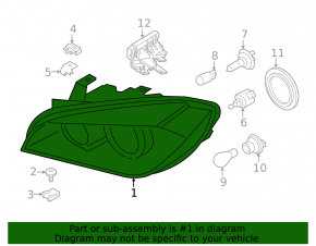 Корпус фары правый BMW X1 F48 16-22 галоген