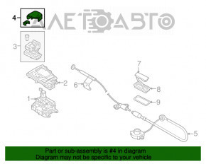 Ручка КПП Audi A4 B9 17-25 с верхней накладкой, кожа, черная, царапины