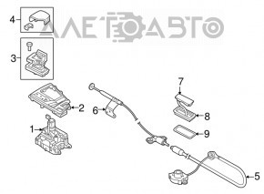 Ручка КПП Audi A4 B9 17-25 с верхней накладкой, кожа, черная, царапины