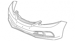 Бампер передний голый Honda Civic 11-15 2013-15