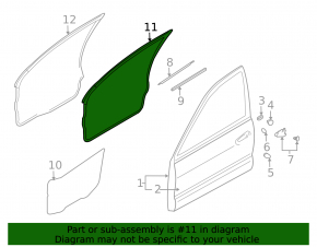 Уплотнитель двери передней правой Mitsubishi Galant 04-12