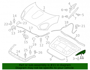 Уплотнитель капота левый Mini Cooper Countryman R60 10-16
