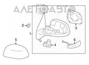 Зеркало боковое левое в сборе Nissan Versa 12-18
